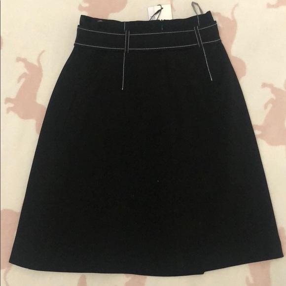 NWT—Etam Black Midi Skirt with removable Belt, US2 - Picture 5 of 7